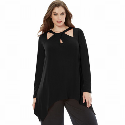 

Large size blouse womens long loose long sleeve bottoming shirt