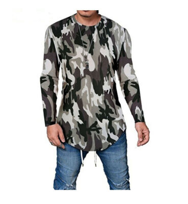 

SUNSIOM Fashion Mens Slim Fit O Neck Long Sleeve Muscle Tee T-shirt Casual Camo Tops Blouse