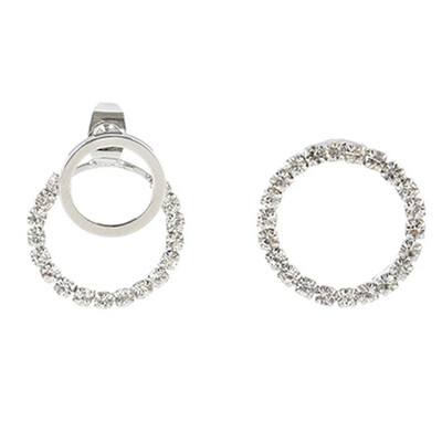 

Korean Earrings Artificial Diamonds Circle Asymmetric Earrings Sweet And Lovely Cute Romantic Fashion Earring For Women