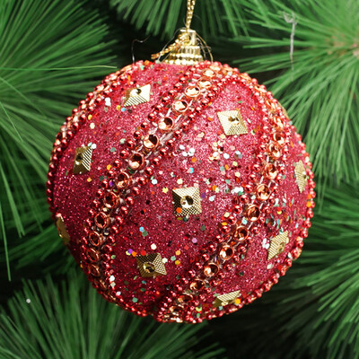 

〖Follure〗Christmas Rhinestone Glitter Baubles Balls Xmas Tree Ornament Decoration 8CM