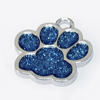 

Dog Cat Pet Tag ID Collar Tags 2725mm Glitter Paw Print Gifts