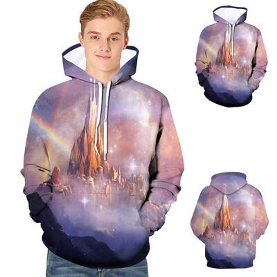 

Toponeto Mens 3D Printed Jacket Long Sleeve Hooded New Style Coat Hoodie Blouse Tops