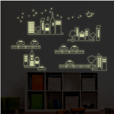 

〖Follure〗Cartoon City Car Luminous Wall Sticker Nursery Kids Room Mural Decal