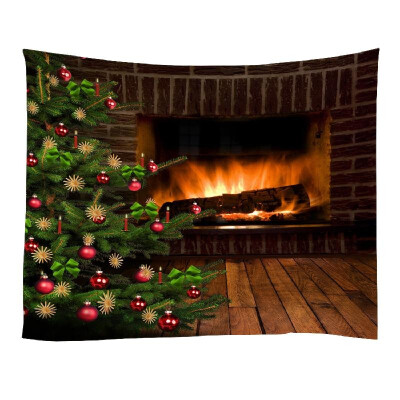 

Christmas Tapestries Wall Hanging Art Tapestry Polyester Xmas Fireplace Tapestry Table Cloth Bedspread Beach Picnic Mat Party Livi