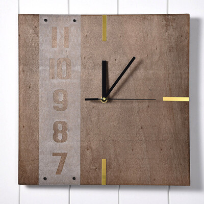 

Gobestart Unique Creative Design Wooden Square Wall Clock With Wood Grain