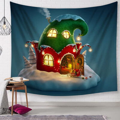 

〖Follure〗Christmas Tapestry Santa Print Wall Hanging Tapestry Art Home Decor