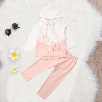 

Fashion Toddler Baby Girl Autumn Hooded Long Sleeve Tops Pants 2pcs Tracksuit