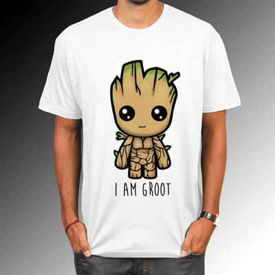 

New Guardians Of The Galaxy 2 Mens T-shirt Summer Fun I Am GROOT Letter Pattern T-Shirt Cool Female Tops