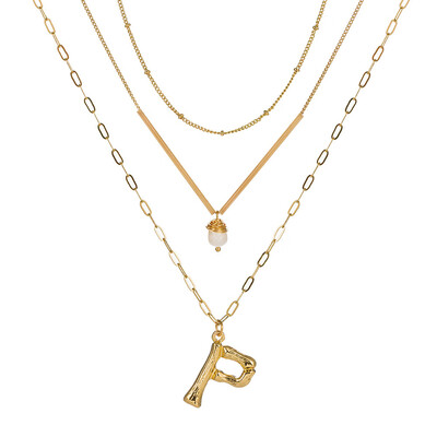 

Cute Natural Pearl Initial Necklace Personalized Letter Necklace Name Jewelry For Women Accessories Gold color Girlfriend Gift