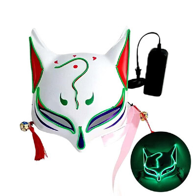 

10 Color Fox Half Face Mask Neon Lights Halloween Party Led Lampshade Dark Glowing Cosplay Mask Party Costume Mask