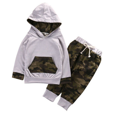 

Newborn Baby Boys Toddler Hooded Sweatsuit Tops Long Pants Outfits Set Clothes