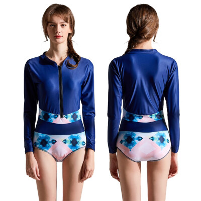 

Saidsome Women Long Sleeve Surfing Diving Swimsuit One Piece Beach Bathing Suit diving suit diving water diving mask