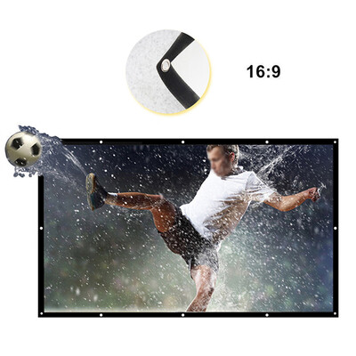 

H150 150 Portable Projector Screen HD 169 White Dacron 150 Inch Diagonal Video Projection Screen Foldable Wall Mounted for Home
