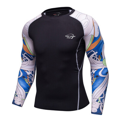 

Toponeto Fashion Mens Long Sleeve Yoga Fitness Print Soft T-Shirt Top Blouse