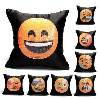 

Sequin Pillow Case Changing Face Emoji Pillow Decor Cushion Cover