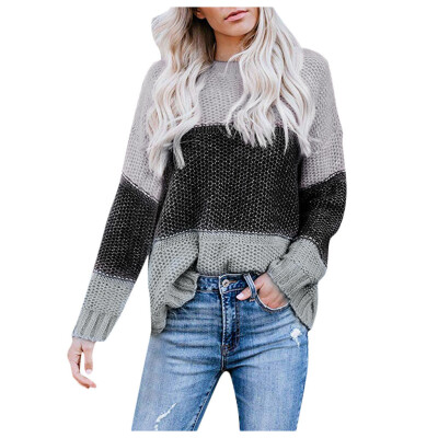 

Gobestart Womens Off The Shoulder Sweater Casual Knitted Loose Long Sleeve Pullover