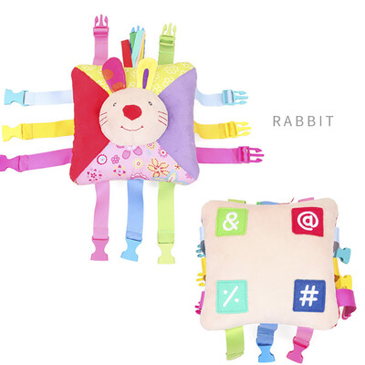 

Siaonvr Baby Animals Cartoon Soft Plush Buckle Toy With Bell Educational Toy