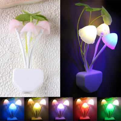 

Siaonvr Romantic Colorful Sensor LED Mushroom Night Light Wall Lamp Home Decor