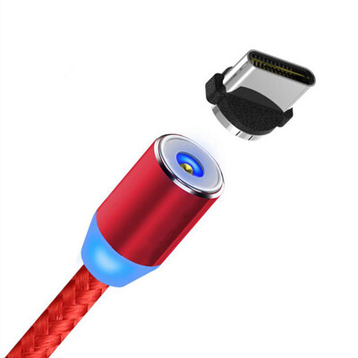 

Magnetic Adpter Cable Type-C Port LED Fast Charging Wire Cable Line Converter For Samsung Xiaomi Huawei Android Mobile Phones