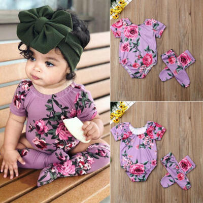 

UK Summer Infant Baby Girl Infant Flower Romper Bodysuit Jumpsuit Outfit Clothes