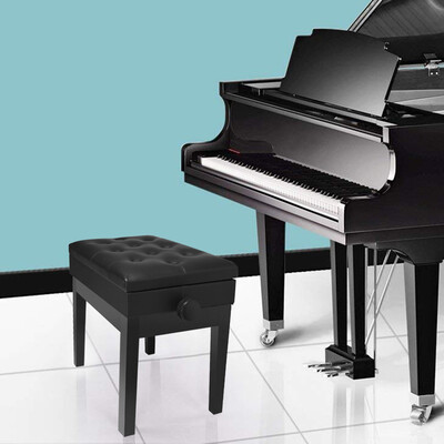 

Siaonvr Adjustable Wooden Piano Bench Stool With Sheet Music Storage Black