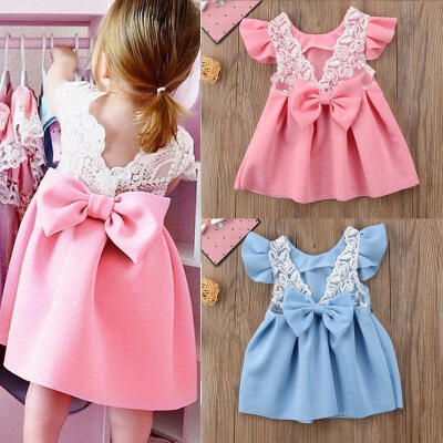 

Fashion Baby Girls Dress Toddler Princess Bow Dresses Kids Ball Gown Party Dress Sundress