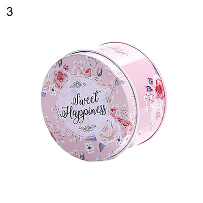 

Flower Flamingo Print Tinplate Wedding Candy Storage Box Round Trinket Organizer