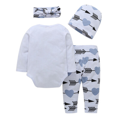 

Newborn Baby Girls Boys Letter Print TopsPant 4PCS Outfits Set Clothes