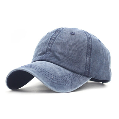 

Vintage solid nude baseball cap mature washed denim cap for outdoor travel