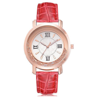 

GAIETY Rhinestone Quartz Watches Women Leather Strap Analog Wristwatch