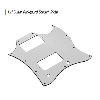 

PVC HH Guitar Pickguard Scratch Plate for SG Electric Guitars 3 Ply White