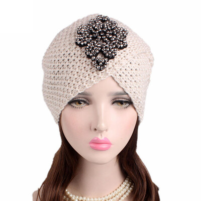 

Tailored Women Ladies Winter Knitting Hat Turban Brim Hat Cap Pile Cap BG