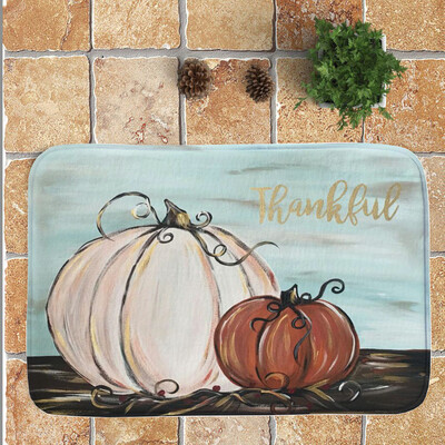 

Toponeto Thanksgiving Day Pumpkin lantern Entrance Door Bathroom Mat Indoor Bath Decor