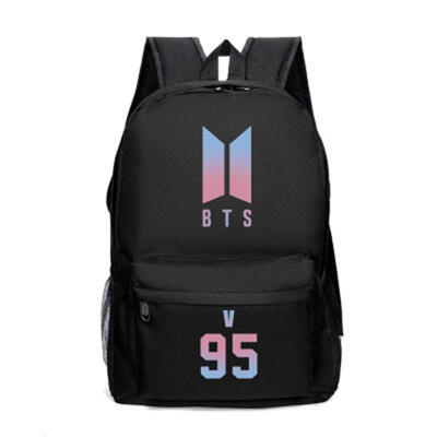 

Unisex BTS Nylon Backpack Bangtan Boys Fans School Bag Large Capacity Travel Bags