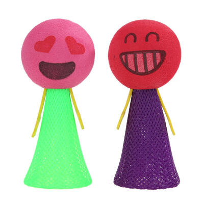 

2pcs Cute Emoji Spring Bouncing Balls Cats Kitten Teasing Interactive Toys