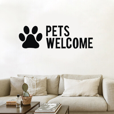 

〖Follure〗Pets Welcome Removable Art Vinyl Mural Home Room Decor Wall Stickers