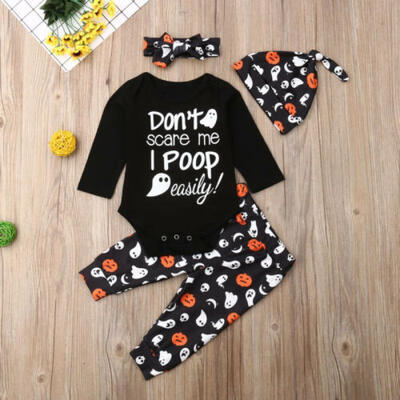 

US Infant Baby Boy Girls Halloween Pumpkin Playsuit Romper Clothes Sets Outfit