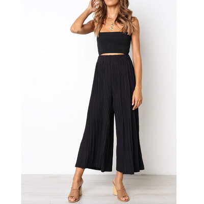 

Tailored Womens Summer Fashion Pleated Ankle-Length Pants