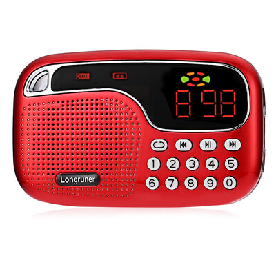 

LONGRUNER  - 21 JM2021 Mini FM Radio Speaker MP3 Player Large Screen Display