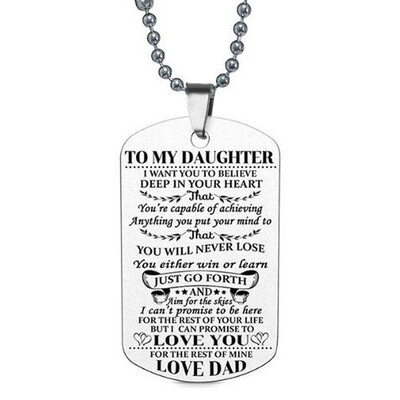 

To My Son Daughter I Want You To Believe Love Dad Mom Dog Tag Military Necklace Ball Chain Son Birthday Graduation Gifts
