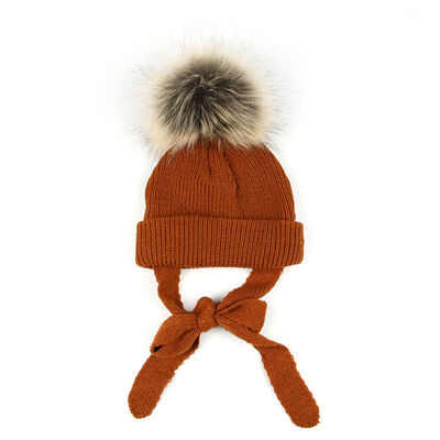 

Fashion Winter Outdoor Ski Earmuffs Knit Hat Childrens Hair Ball Knit Hat