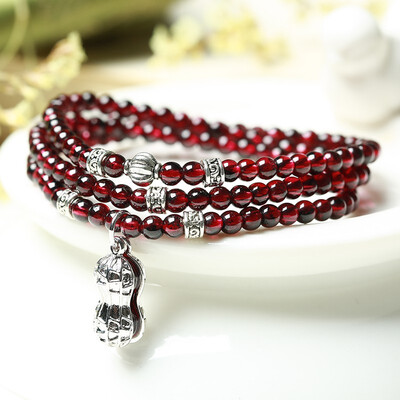 

Red garnet bracelet female models multi-circle crystal bracelet jewelry