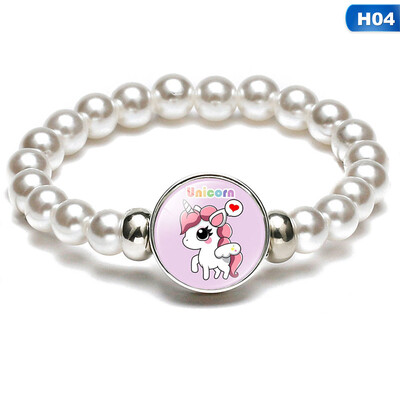 

Colorful Unicorn Bracelet Little Girl Animal Bracelets Teens Kids Pendant Beaded Bracelet Girl Party Favor Pretend Play Bracelet