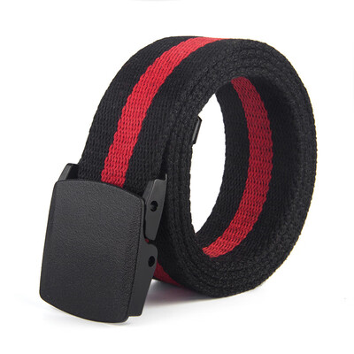 

Unisex Belt Quality Stripe Canvas Automatic Buckle Mens Belt Fashion Casual Jeans Women belt Fabric belt Luxury belt 110cm