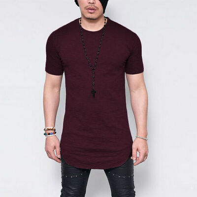 

MENS T-SHIRT EXTRA LONG TALL BODY URBAN TEE OVERSIZED PLAIN TOP OFFER