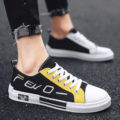 

Mens shoes summer breathable Joker Korean color matching canvas shoes boys shoes summer youth doodle shoes
