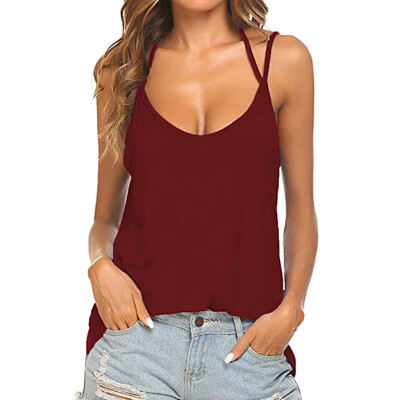 

Nomeni Women Summer Beach Vest Top Sleeveless Blouse Casual Tank Loose Tops T-Shirt