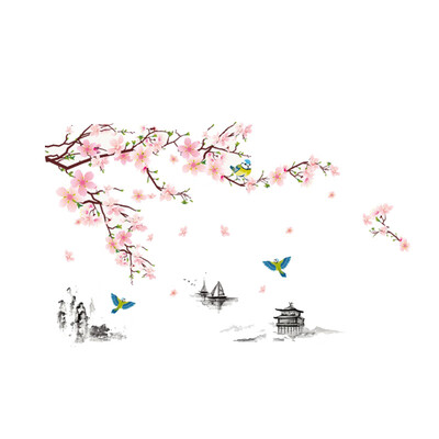 

Art DIY Ink Peach Blossom Wall Sticker Decal Mural Home Decor Removable