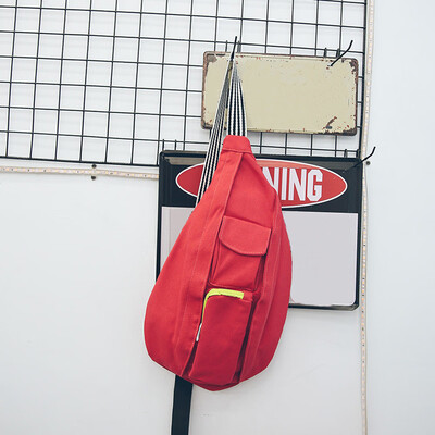 

Tailored Fashion Neutral Solid Color Canvas Messenger Shoulder Bag Chest Bag Waist Bag