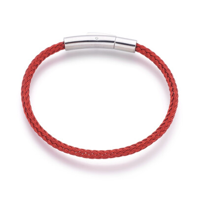

Steel Wire Bracelet Making with Stainless Steel Bayonet Clasps Stainless Steel Color Red 6-38"162cm 3mm